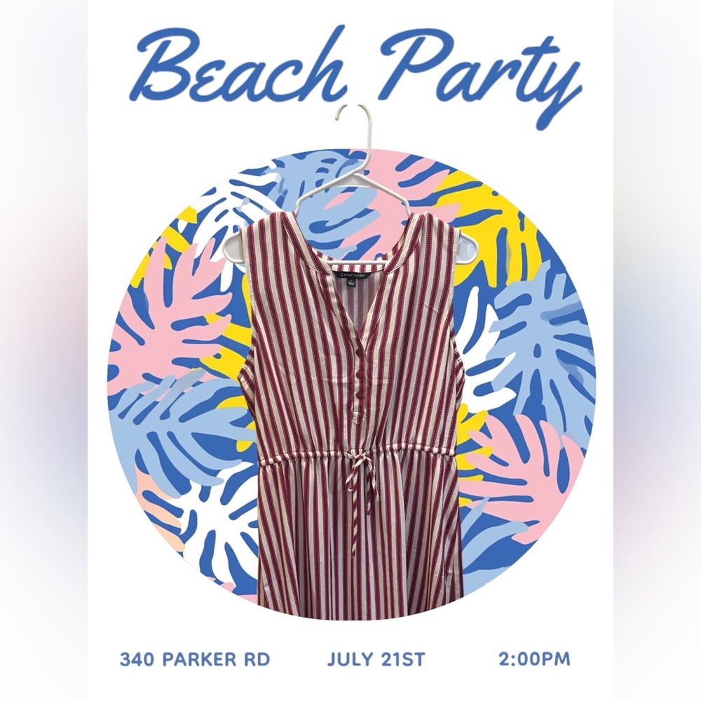 41 Hawthorn Burgundy and White Striped Sleeveless Top